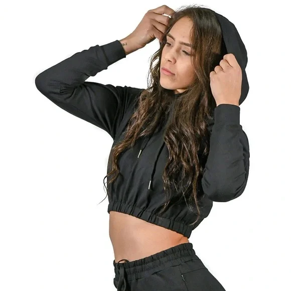 Cropped scrunch hoodie hotsell